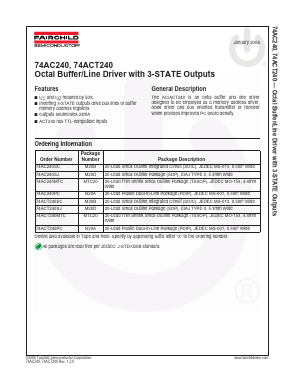 74ACT240MTC Datasheet PDF Fairchild Semiconductor
