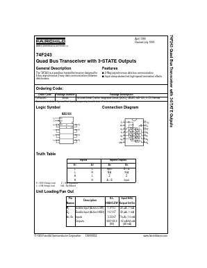 74F243 Datasheet PDF Fairchild Semiconductor