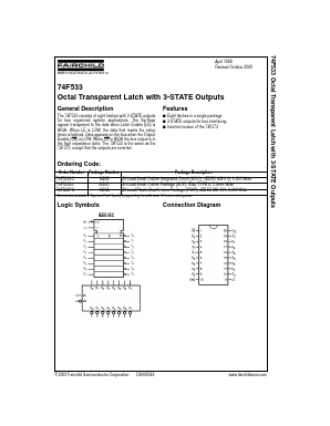 74F533SCX Datasheet PDF Fairchild Semiconductor