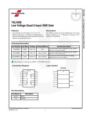 74LVX08MTCX Datasheet PDF Fairchild Semiconductor