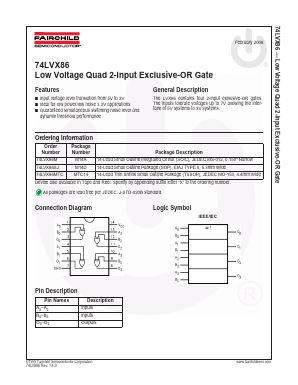 74LVX86SJX Datasheet PDF Fairchild Semiconductor