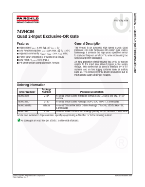 74VHC86M Datasheet PDF Fairchild Semiconductor