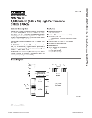 NM27C210N150 Datasheet PDF Fairchild Semiconductor