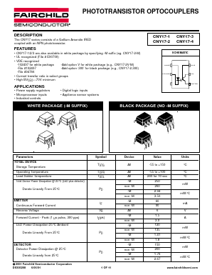CNY17-2 Datasheet PDF Fairchild Semiconductor