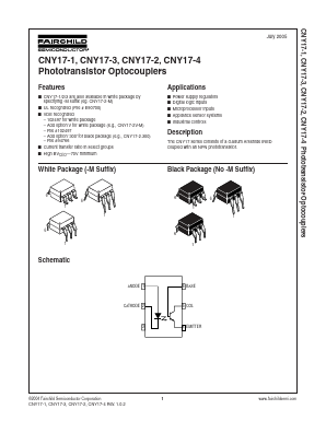 CNY17-3 Datasheet PDF Fairchild Semiconductor