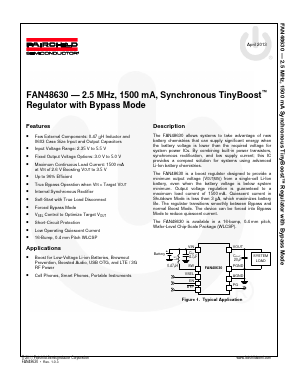 FAN48630BUC34X Datasheet PDF Fairchild Semiconductor