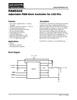 FAN5232MTC Datasheet PDF Fairchild Semiconductor