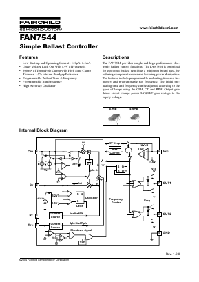 FAN7544M Datasheet PDF Fairchild Semiconductor