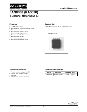 FAN8038 Datasheet PDF Fairchild Semiconductor