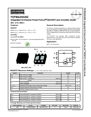 FDFMA2N028Z Datasheet PDF Fairchild Semiconductor