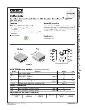 FDM3300NZ Datasheet PDF Fairchild Semiconductor
