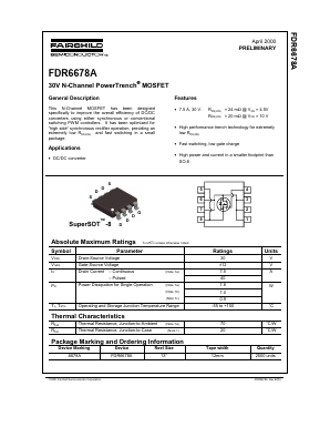 FDR6678A Datasheet PDF Fairchild Semiconductor