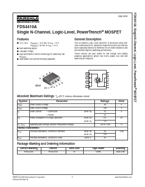 FDS4410A Datasheet PDF Fairchild Semiconductor