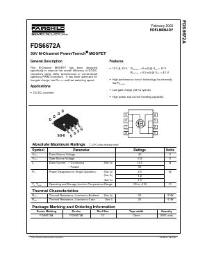 FDS6672 Datasheet PDF Fairchild Semiconductor