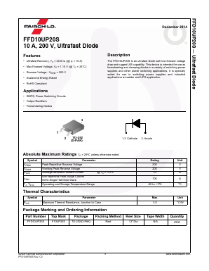 F10UP20S Datasheet PDF Fairchild Semiconductor