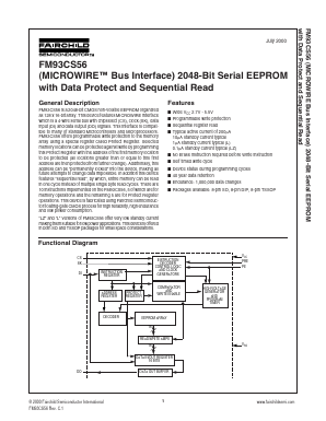FM93C56LVN Datasheet PDF Fairchild Semiconductor