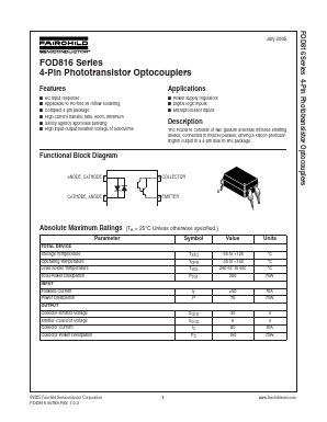 FOD816 Datasheet PDF Fairchild Semiconductor