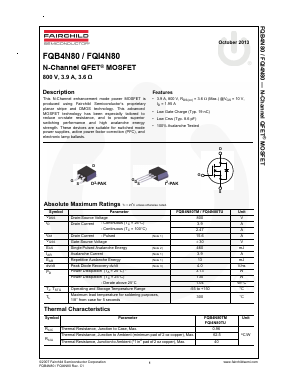 FQB4N80TM Datasheet PDF Fairchild Semiconductor