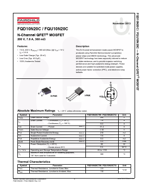 FQD10N20C Datasheet PDF Fairchild Semiconductor