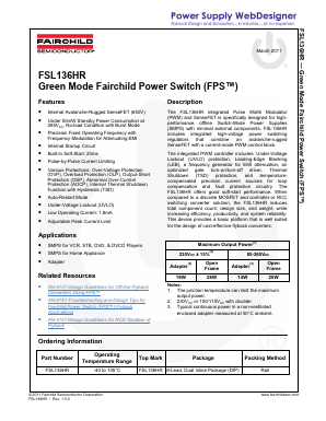 FSL136HR Datasheet PDF Fairchild Semiconductor