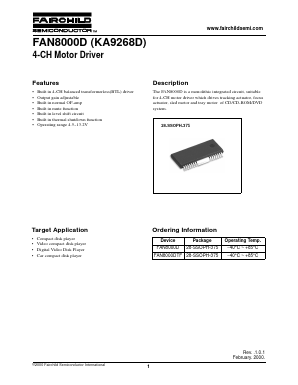 KA9268D Datasheet PDF Fairchild Semiconductor