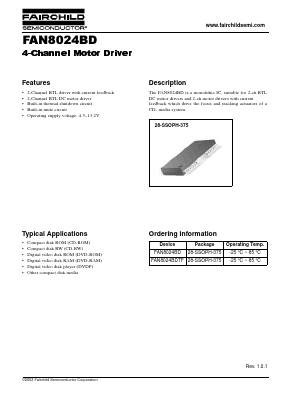 FAN8024BDTF Datasheet PDF Fairchild Semiconductor