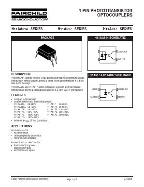 H11A617B Datasheet PDF Fairchild Semiconductor