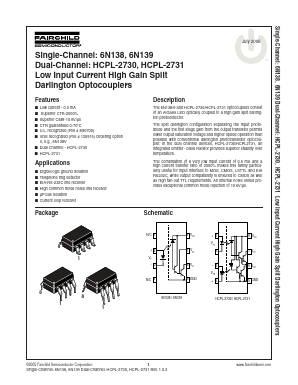 HCPL-2731SDV Datasheet PDF Fairchild Semiconductor