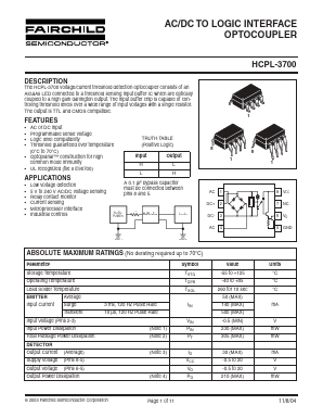 HCPL-3700SD Datasheet PDF Fairchild Semiconductor