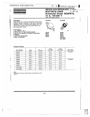 IRF633 Datasheet PDF Fairchild Semiconductor