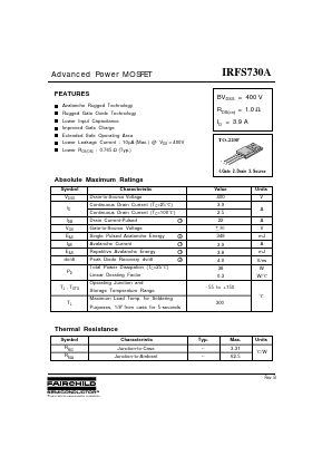 IRFS730A Datasheet PDF Fairchild Semiconductor