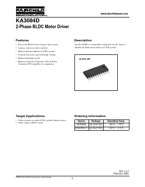 KA3084DTF Datasheet PDF Fairchild Semiconductor