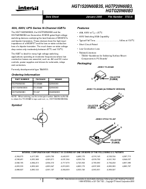 HGTG20N60B3.. Datasheet PDF Fairchild Semiconductor