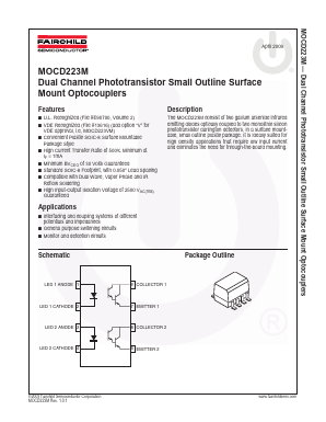 MOCD223VM Datasheet PDF Fairchild Semiconductor