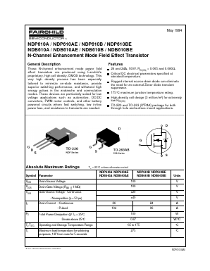 NDB610A Datasheet PDF Fairchild Semiconductor