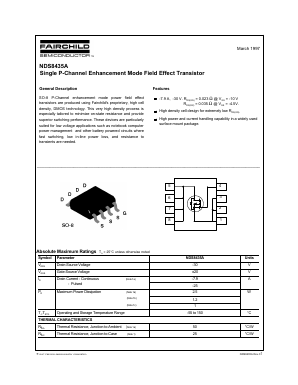 NDS8435A Datasheet PDF Fairchild Semiconductor