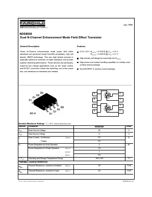 NDS8926 Datasheet PDF Fairchild Semiconductor