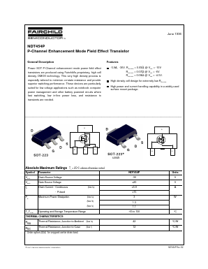NDT454P Datasheet PDF Fairchild Semiconductor