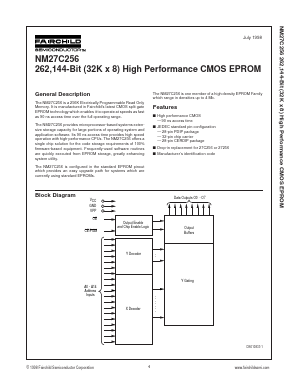 NM27C256DWF Datasheet PDF Fairchild Semiconductor