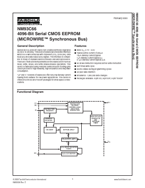 NM93C66MN Datasheet PDF Fairchild Semiconductor