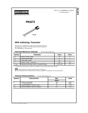 PN4275 Datasheet PDF Fairchild Semiconductor