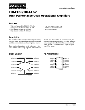 RC4156MT Datasheet PDF Fairchild Semiconductor