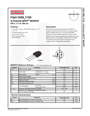 FQA11N90_F109 Datasheet PDF Fairchild Semiconductor
