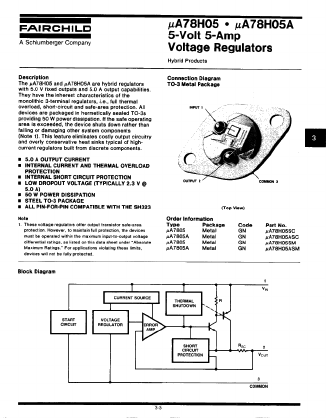 UA78H05ASC Datasheet PDF Fairchild Semiconductor