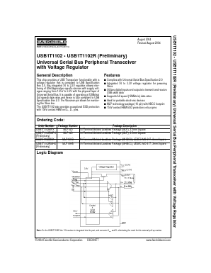 USB1T1102MPX Datasheet PDF Fairchild Semiconductor