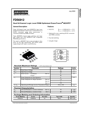FDS6912 Datasheet PDF Fairchild Semiconductor