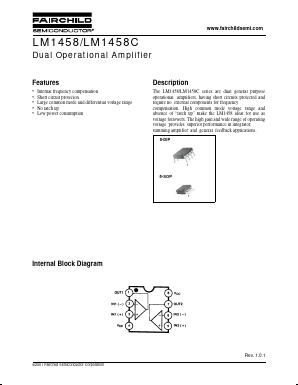 LM1458MX Datasheet PDF Fairchild Semiconductor