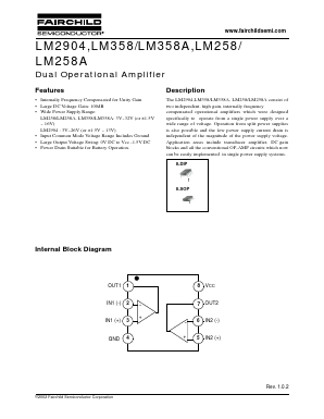 LM258AN Datasheet PDF Fairchild Semiconductor