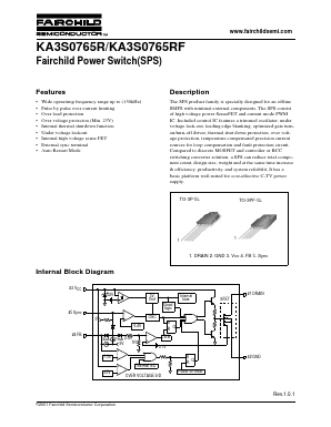 KA3S0765RF Datasheet PDF Fairchild Semiconductor