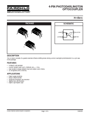 H11B815.S Datasheet PDF Fairchild Semiconductor